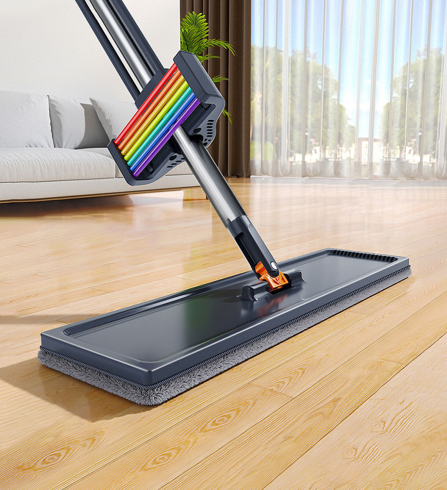 Joybos® Hands Free Rainbow Flat Mop With Stainless Steel Handle Z151