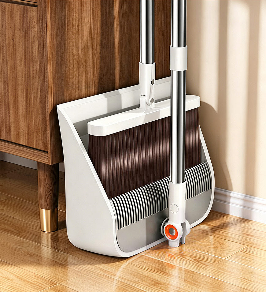 Joybos® Foldable Dustpan & Broom Set – Non-Stick Bristles with Hair Re