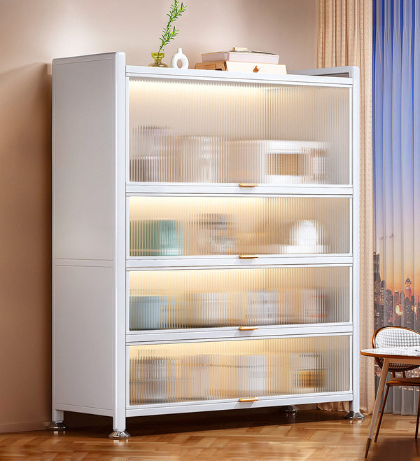 Joybos® 5 Tier Sturdy Metal Storage Organizer Cabinets With Clear Doors F56