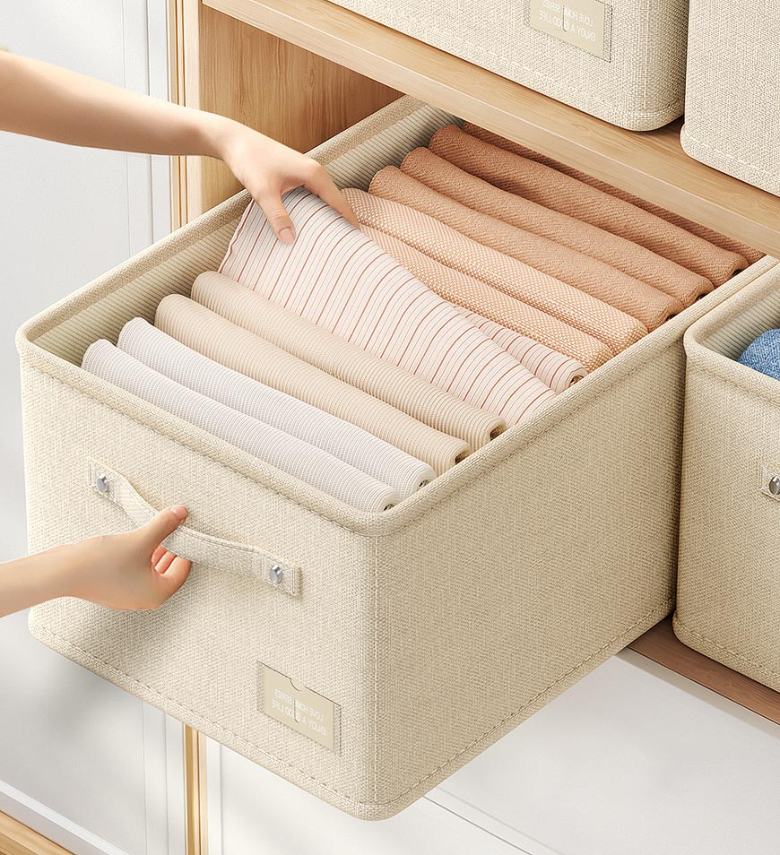 Joybos Foldable Leather Storage Box for Clothes Large Capacity Quilt  Blanket Closet Wardrobe Clothing Organizer Home Organizer