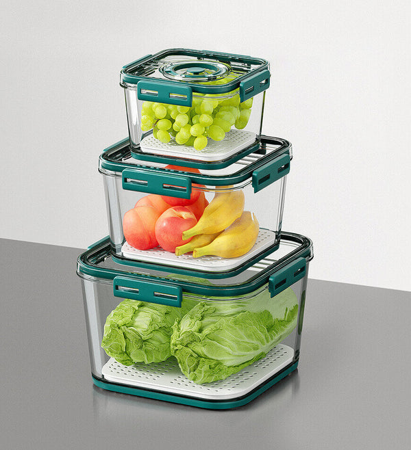 Joybos® (US Only)Superior Food Storage Container for fridge with Freshness Timer Lid & Drain Tray