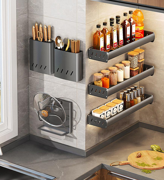 Joybos® Adjustable Kitchen Storage Rack Without Punching for Home F200