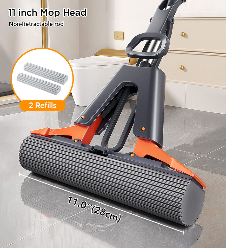 Joybos® Upgraded Wing Self Squeeze Spong Mop With 2 Refills Z176