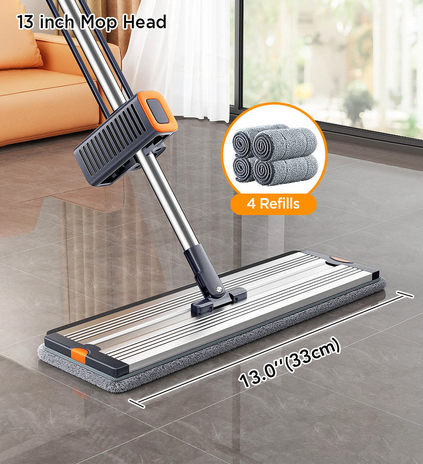 Joybos® Rotating Large Flat Mop Set With Dewatering Scraper Z147