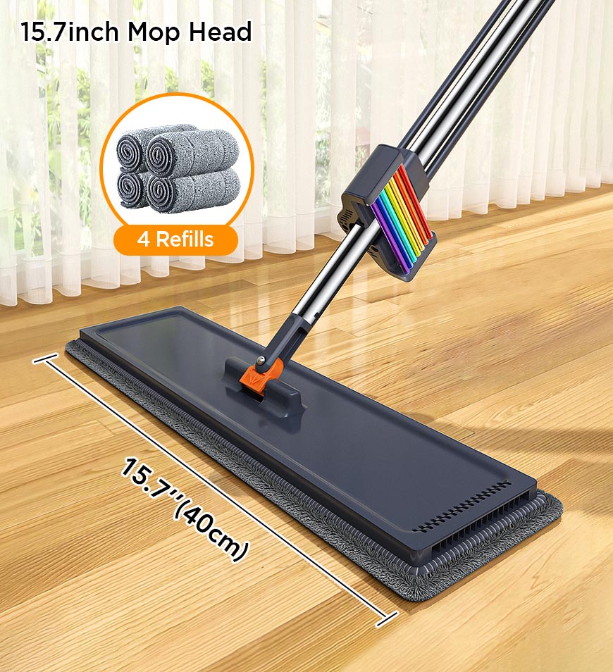 Joybos® Hands Free Rainbow Flat Mop With Stainless Steel Handle Z151