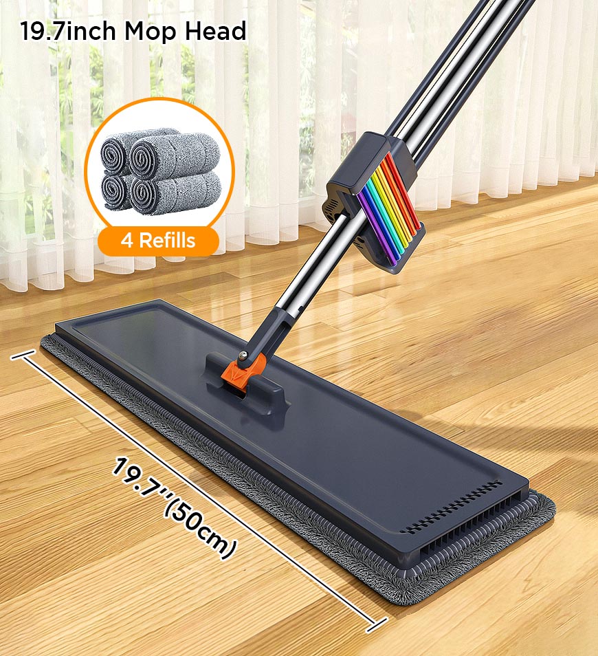 Joybos® Hands Free Rainbow Flat Mop With Stainless Steel Handle Z151