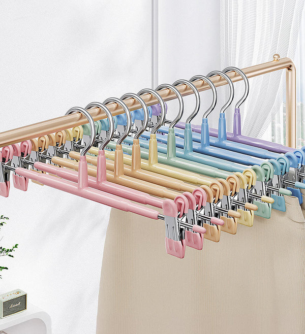 Joybos® Pack of 28 Dress Pants Hangers with Colorful Non-Slip Adjustable Clips F232