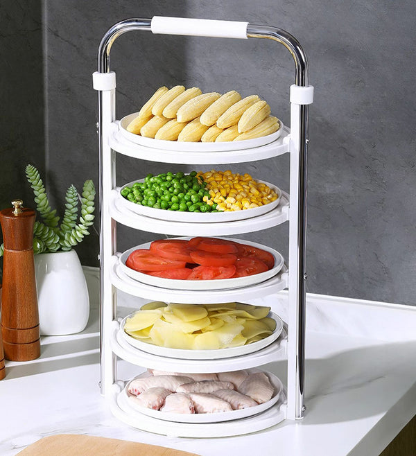 Joybos® 5 Tier Vegetable Storage Tray Plate Rack for Kitchen Counter F76