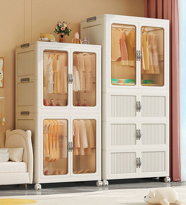 Joybos® Installation Free Wardrobe Closet Storage Organizer With Wheels F227