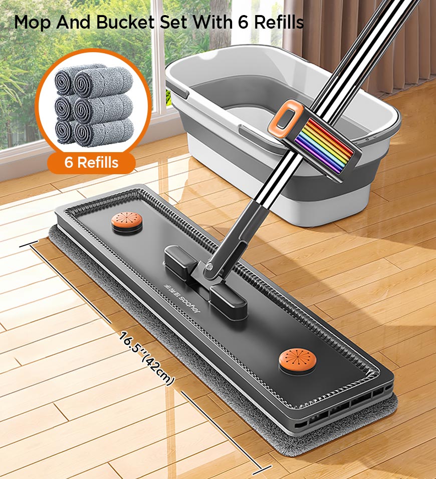 Joybos® Household Hands Free Flat Floor Mop With Wringer Set Z99