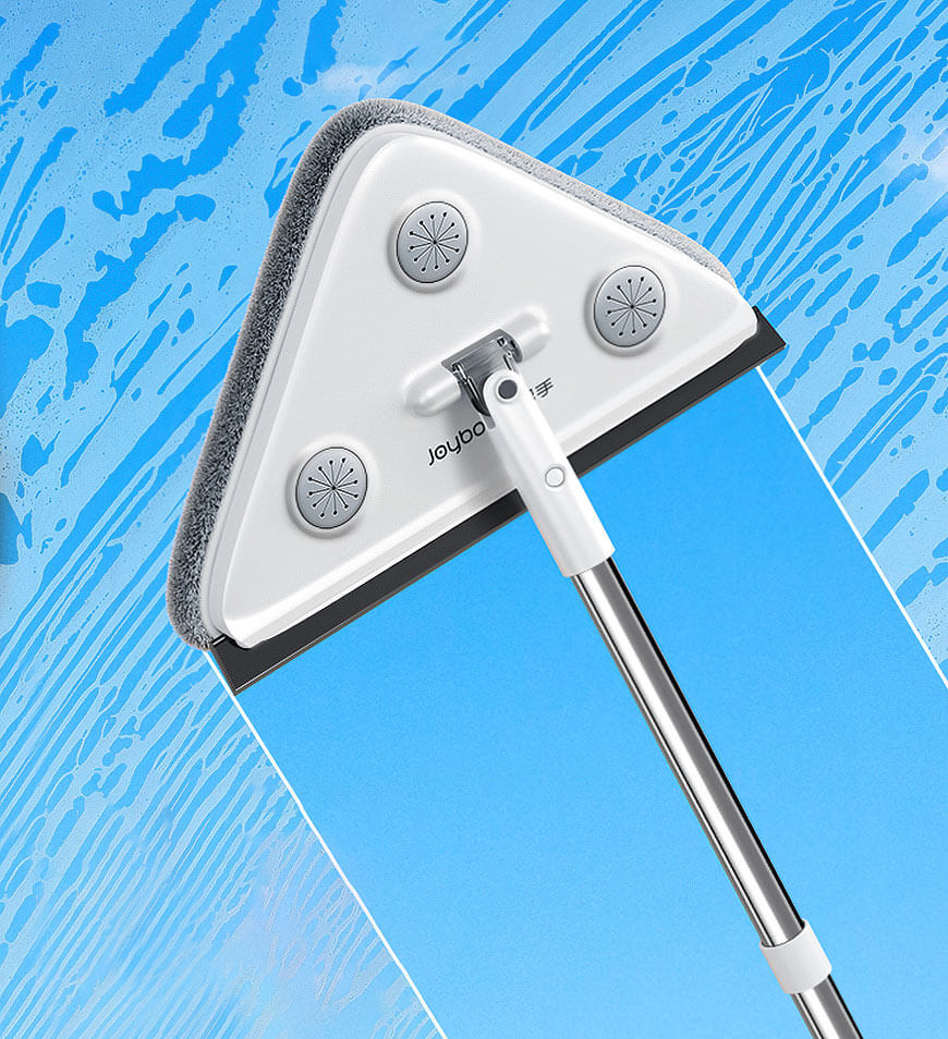 Joybos® 65 Inches Rotating Triangle Wall Mop Cleaner With Window Squee
