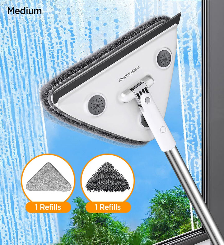 Triangular Window Cleaner Joybos® 65 Inches Rotating Triangle Wall Mop Cleaner With Window Squee