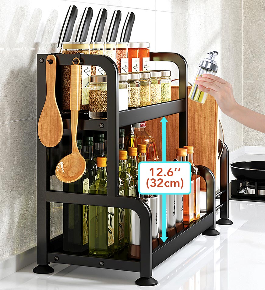 Joybos® 2 Tier Kitchen Countertop Organizer With Utensil Cutting Board