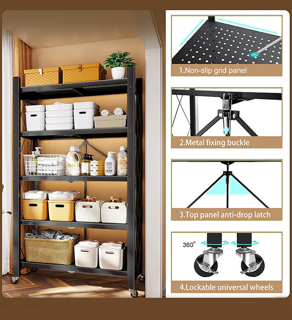 Aazon.co: Hiix 5 Tier Foldable Storage Shelves, Expandable Folding Aazon.co: Hiix 5 Tier Foldable Storage Shelves, Expandable Folding