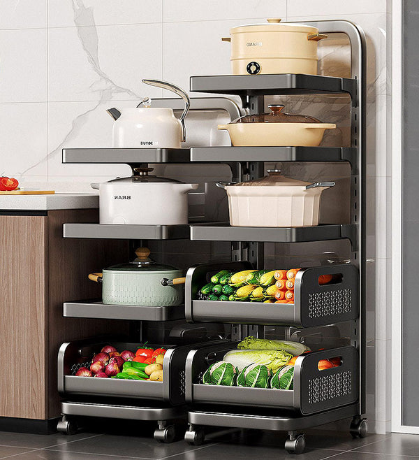 Joybos® 5 Tier Adjustable Fruit Vegetable Metal Basket Kitchen Storage Cart