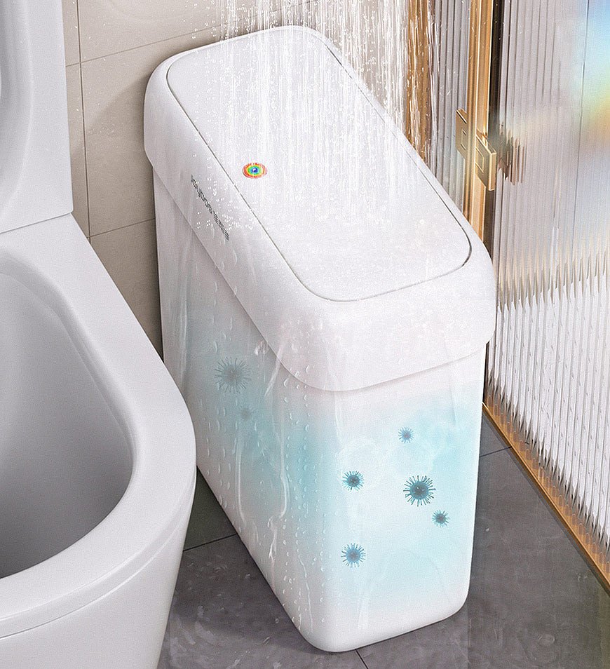 Joybos® Bathroom Narrow Press Trash Can With Pop-Up Lid Z103