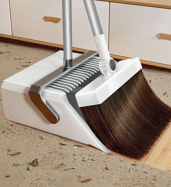 Joybos® Broom and Windproof Dustpan with Adjustable Handle