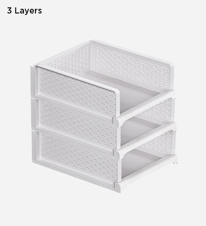 Joybos® Stackable Plastic Storage Basket Foldable Closet Organizers