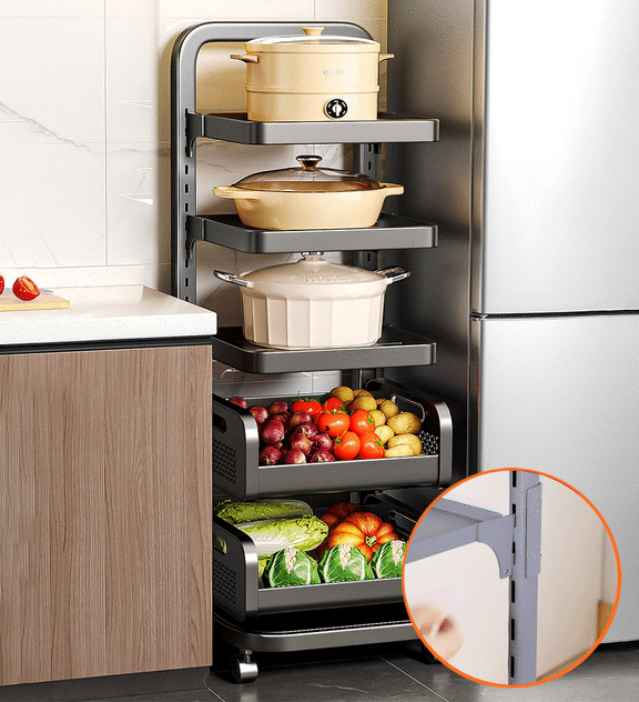 Joybos®Adjustable Pot Fruit Vegetable Storage Cart with Wheels