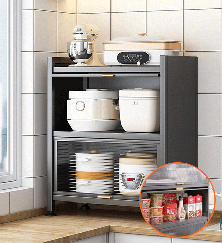 Joybos Versatile Floor Storage Cabinet Black, 5-Layer / Gray
