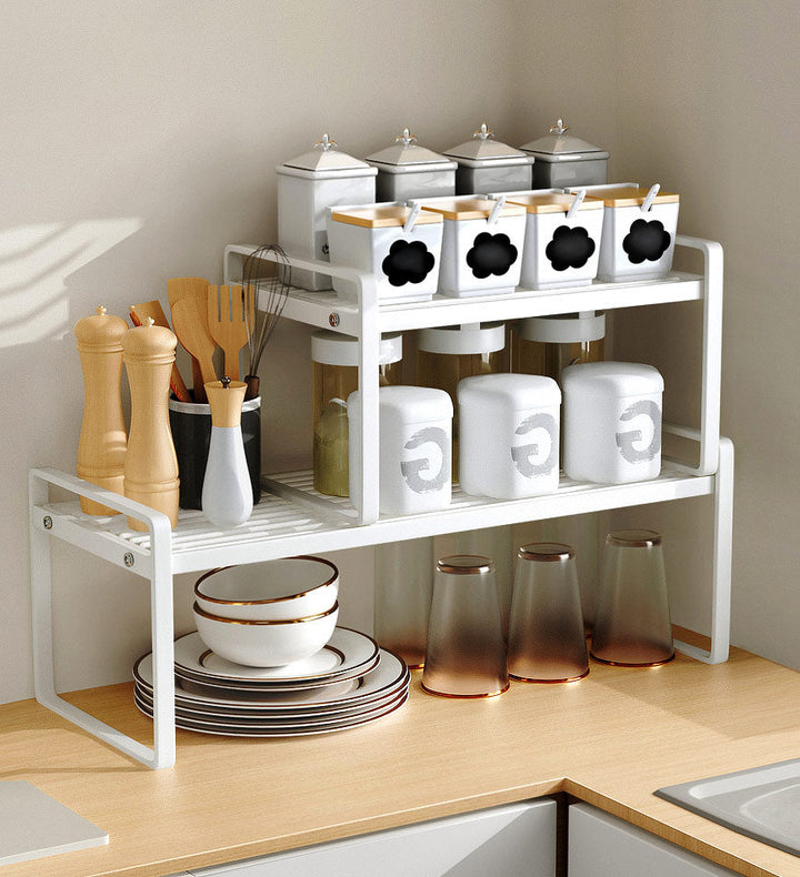 1pc Under Cabinet Expandable Kitchen Counter Shelf Rack
