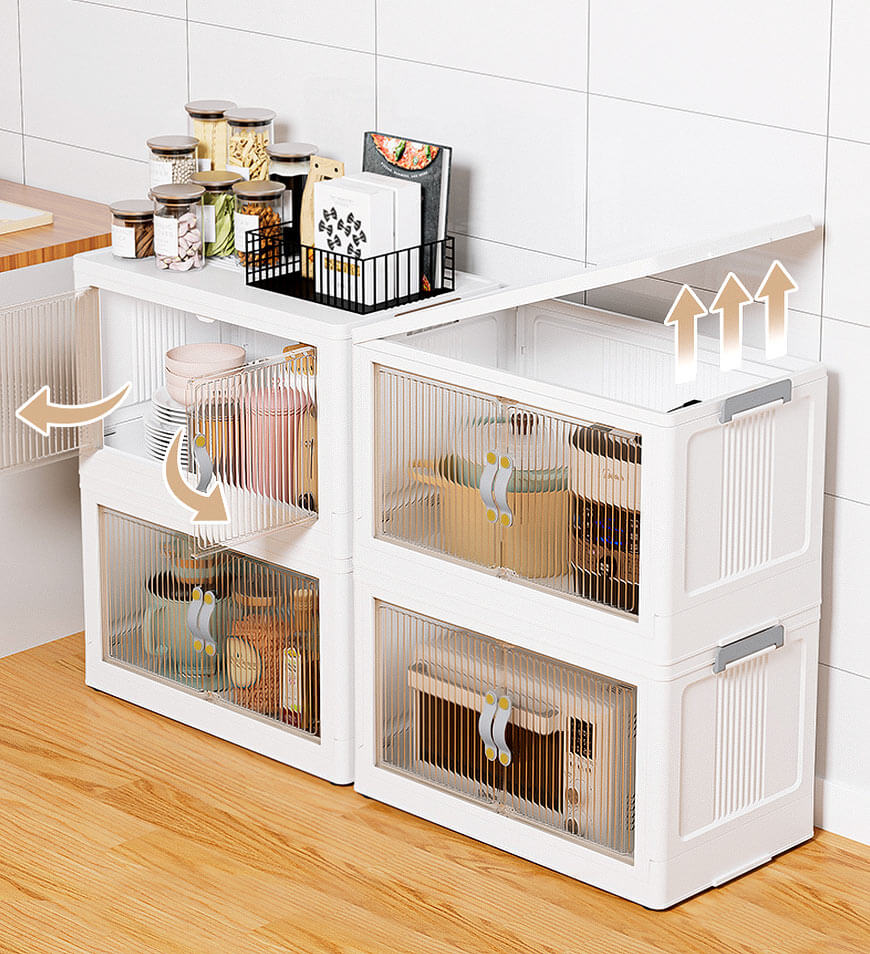 Joybos® Stackable Storage Bins With Lids And Doors