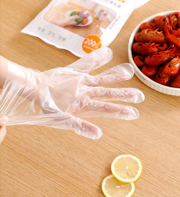 Joybos® Clear Plastic Disposable Gloves 400pcs F113