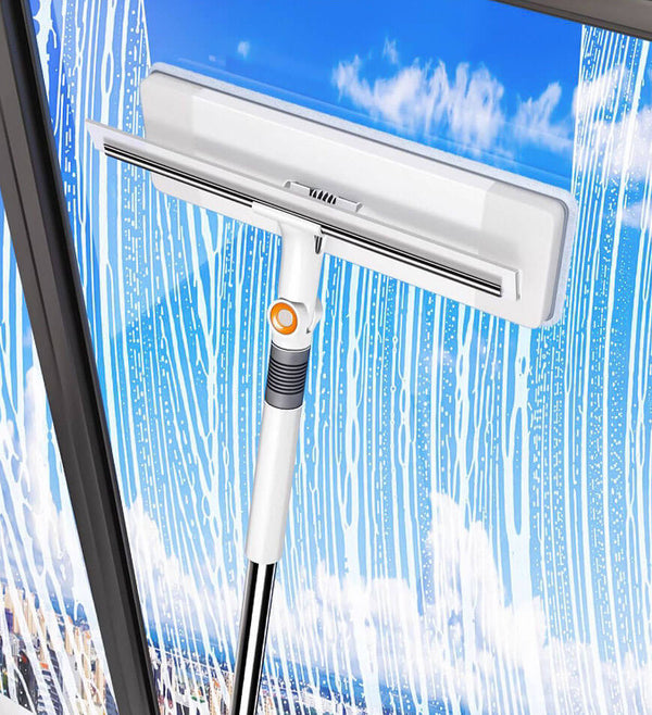 Divyog Glass Wiper Window Cleaner Mop | Long Handle Double Side Design  Kitchen Bathroom Tool