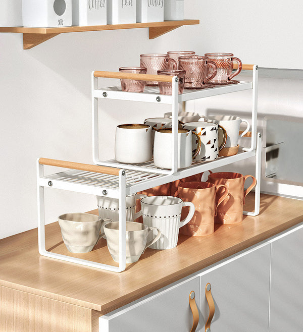Joybos® Kitchen Pantry Countertop Organizer Rack with Wooden Handle F90