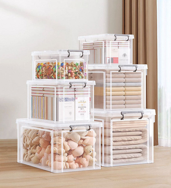 Joybos® Set of 3 Plastic Storage Box with Snap Lid Stackable  F91