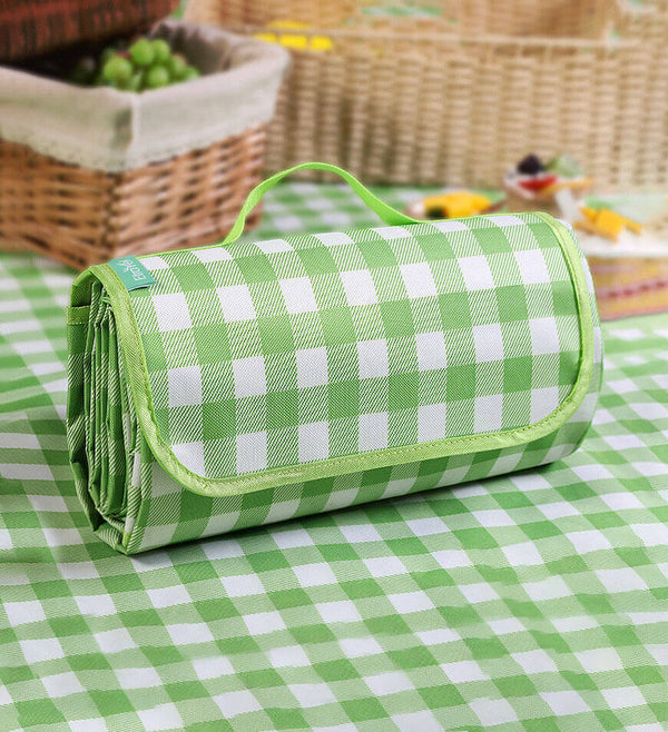 Joybos®Green Striped Extra Large Foldable Waterproof Outdoor Picnic Blanket