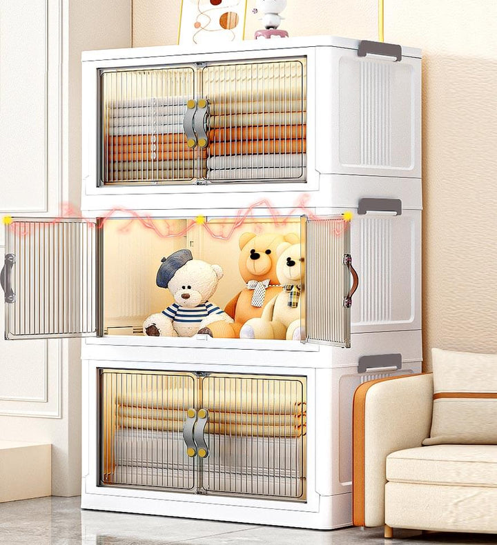 Joybos Stackable Storage Bins With Lids And Doors Joybos stackable storage bins with lids and doors