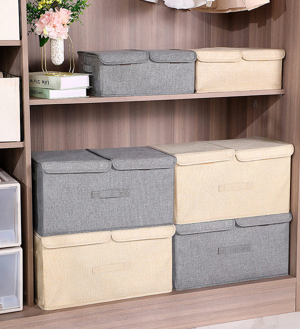 Joybos® Large foldable fabric linen storage box with lid