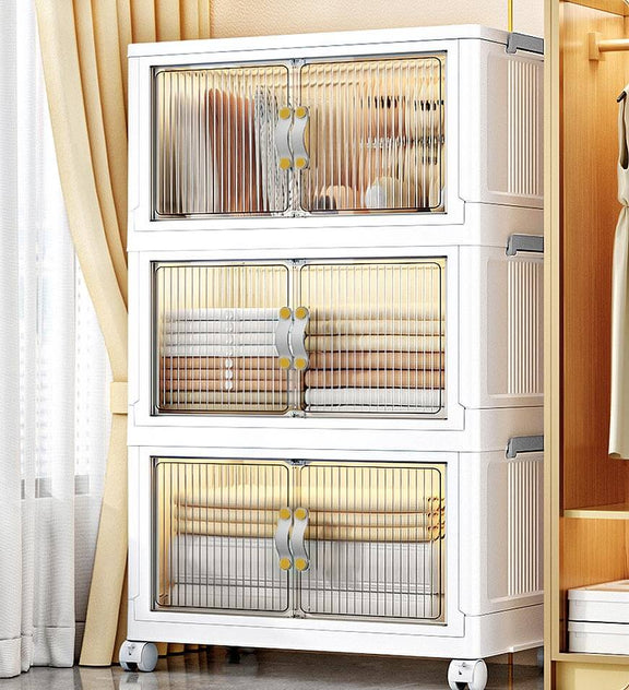 Joybos Stackable Storage Bins With Lids And Doors Joybos stackable storage bins with lids and doors
