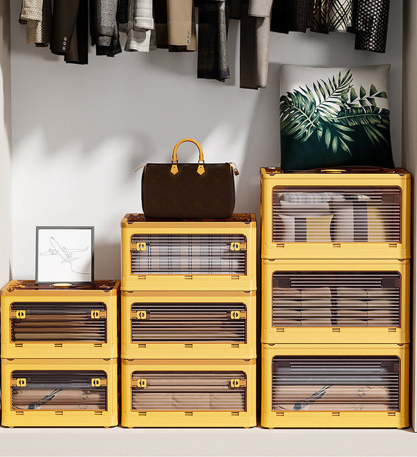 Closet Organizetjoybos Leather Clothing Organizer - Large Capacity Storage  Box For Closet