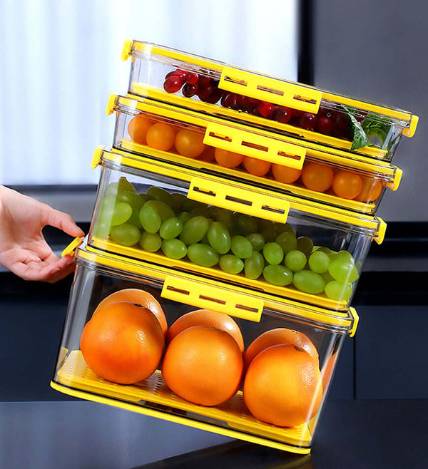 Joybos® Refrigerator Organizer Bins Superior Food Storage Container with Freshness Timer Lid